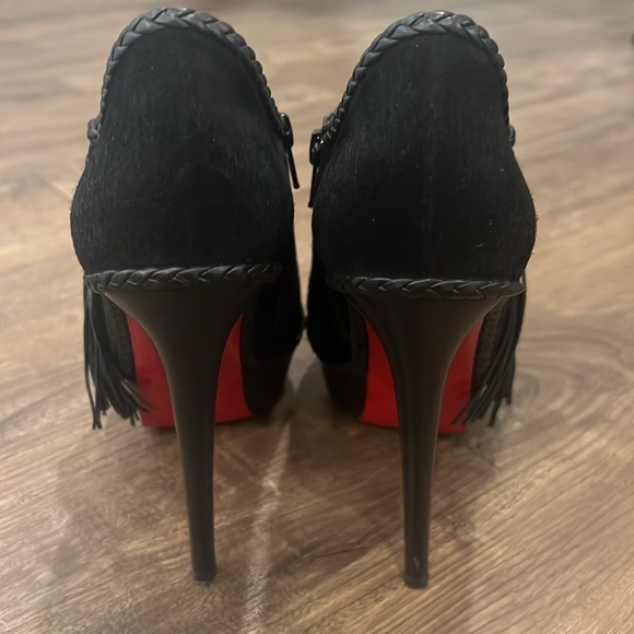 Louboutin Black Suade Booties - Picture 1 of 5